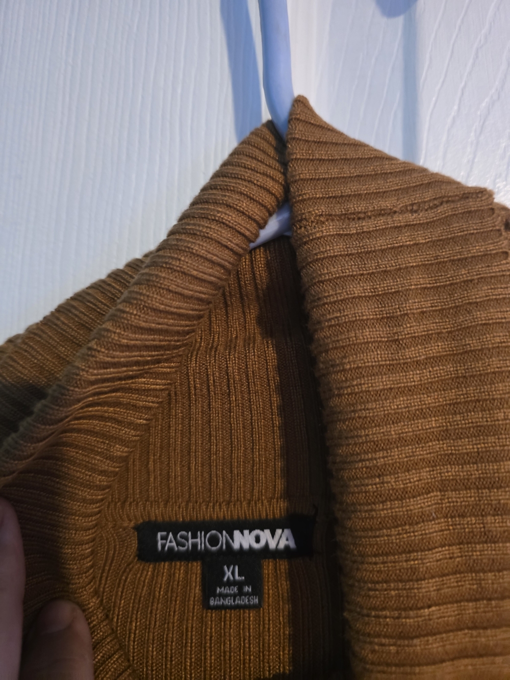 Fashion Nova Colorblock Turtleneck Sweater Dress XL Black Camel White